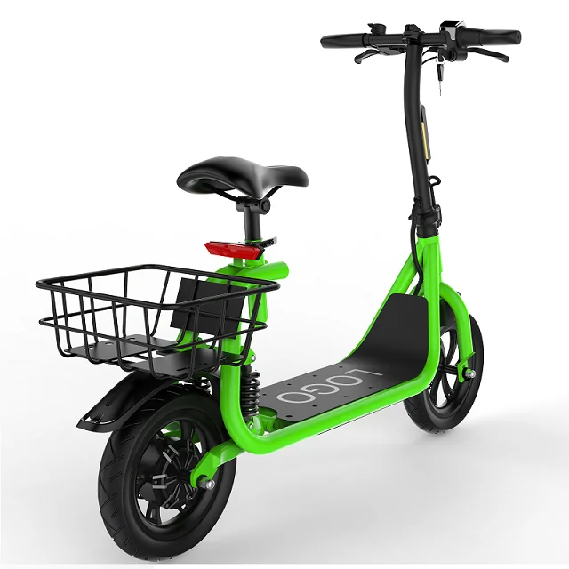 350w 36V lithium battery with seat  and basket folding portable electric scooter for adults and teenagers