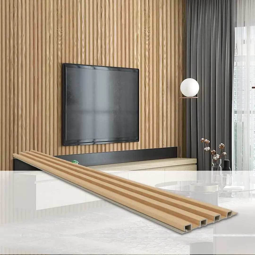 Eco-Friendly Wooden Grain  Interior Wall Decor Board Wall Cladding Panel Laminate Ceiling Wpc Panel