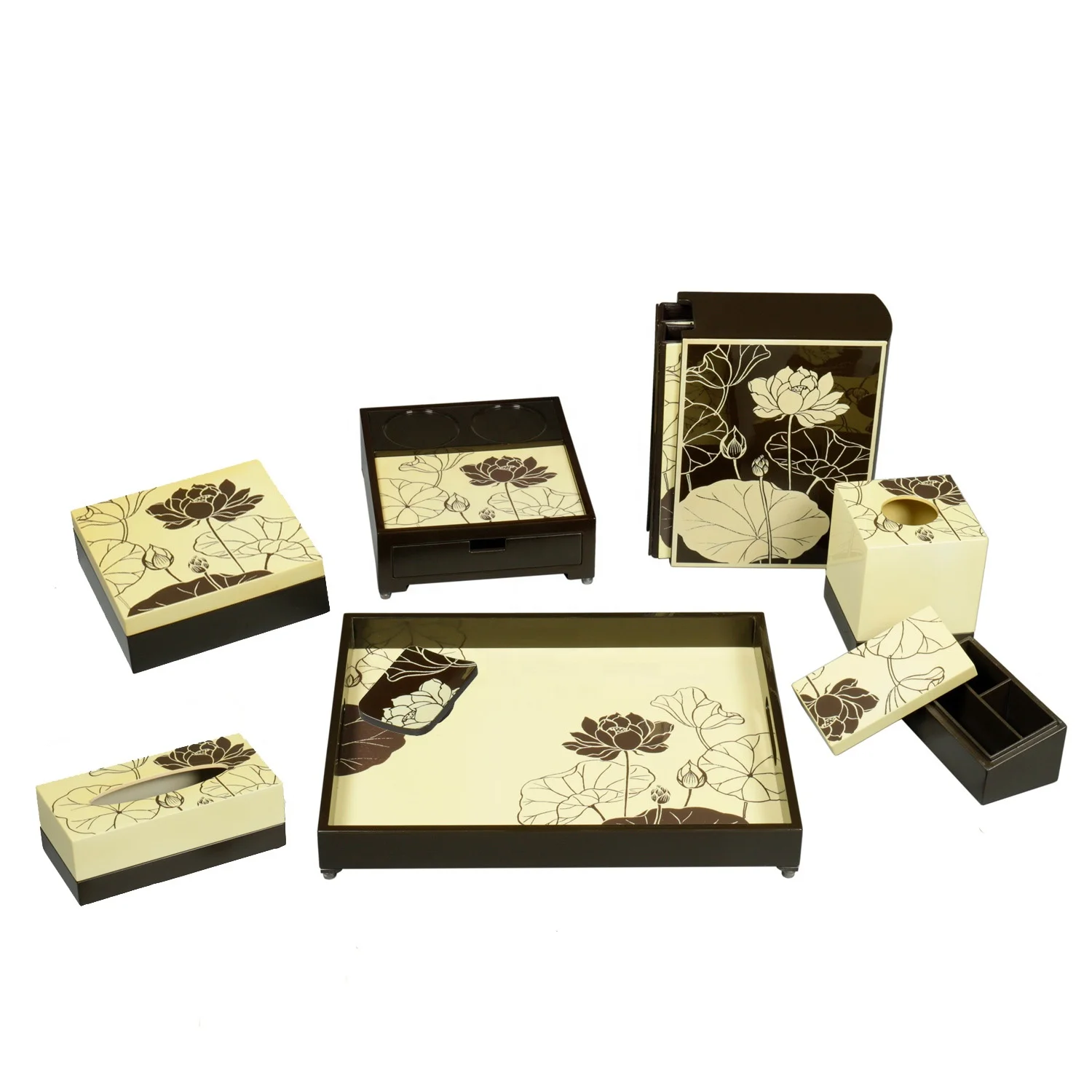 Hotel Guest Room Supplies Wooden Tissue Box Tray Custom Exquisite Eco Friendly Hotel Amenities