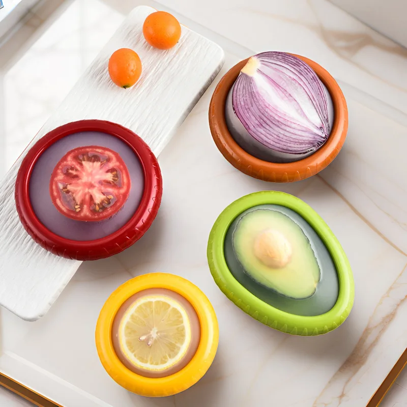 Avocado Onion Tomato vegetable food fresh Saver Storage Container Box with Seal Lids Reusable Storage Containers for Fridge