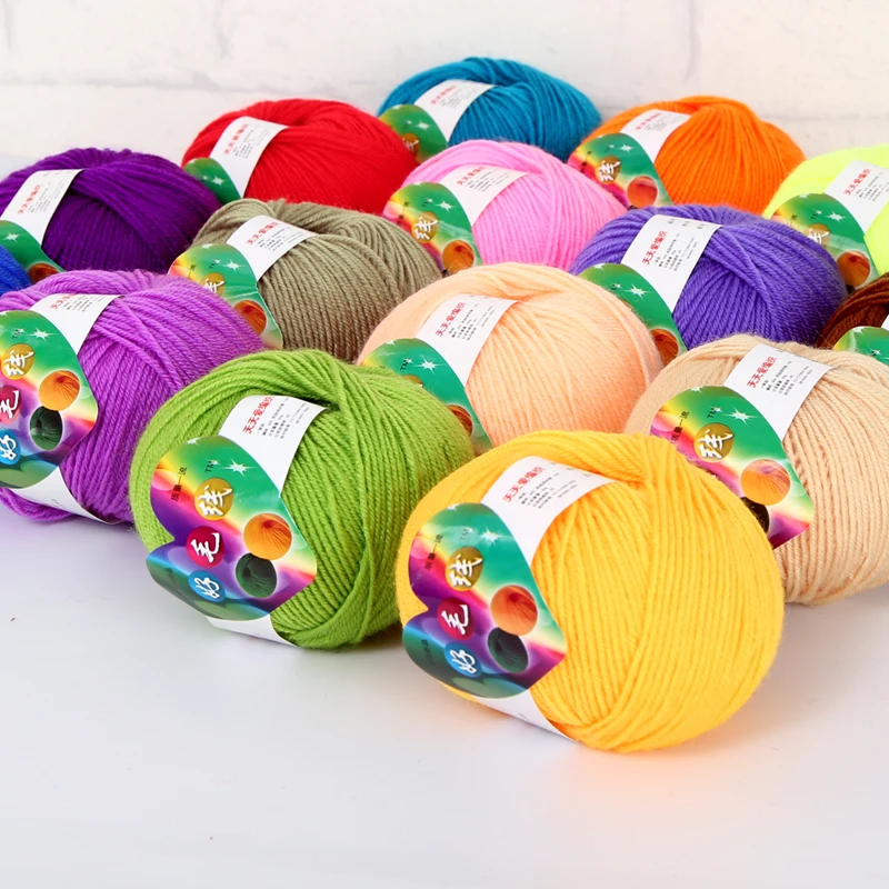 RongMeiXuan 50g 4ply Acrylic Yarn For Crochet Acrylic Crochet Yarn Milk Cotton