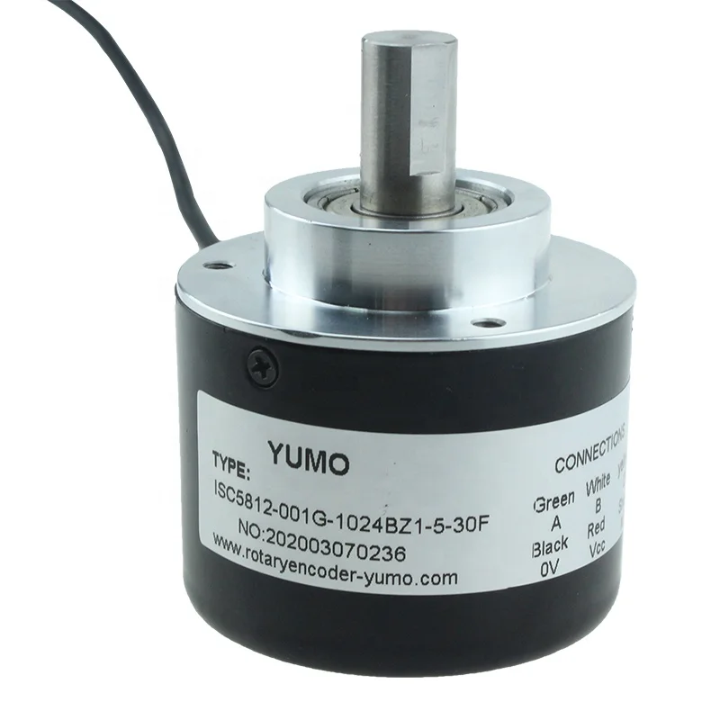 
ISC5812 Series 12mm Shaft diameter 1024PPR Solid Shaft Incremental Rotary Encoder 
