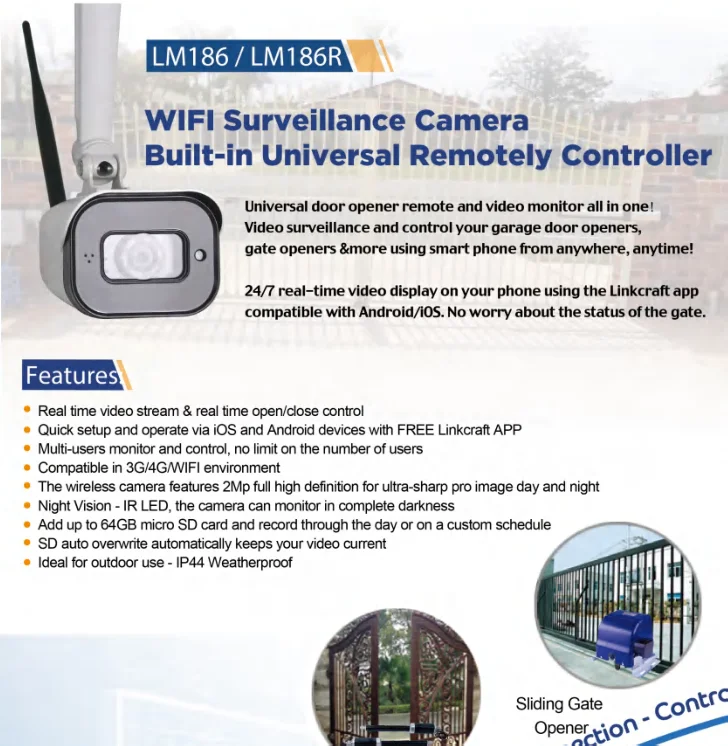 LM186R WiFi Remote Surveillance Camera Android / ios APP