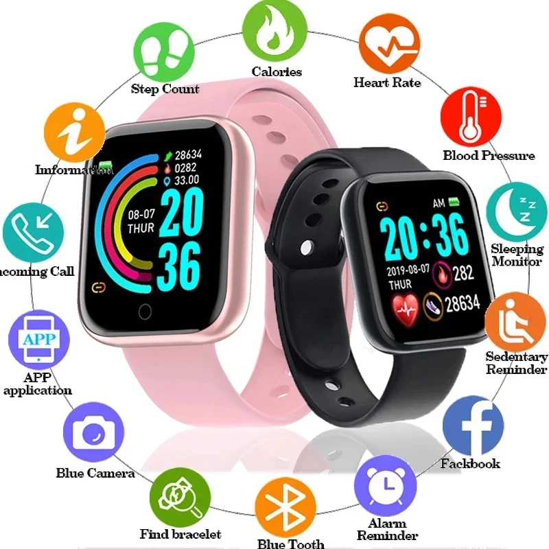 Новое поступление Смарт-часы D20 Fitpro App Y68 водонепроницаемый спортивный фитнес-трекер пульсометр артериальное давление