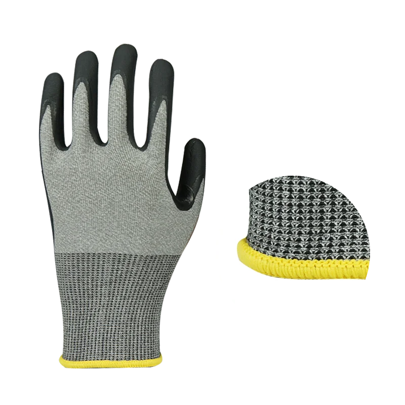 Cut Resistant Hand Protective Industrial Nitrile Gloves for Security Work