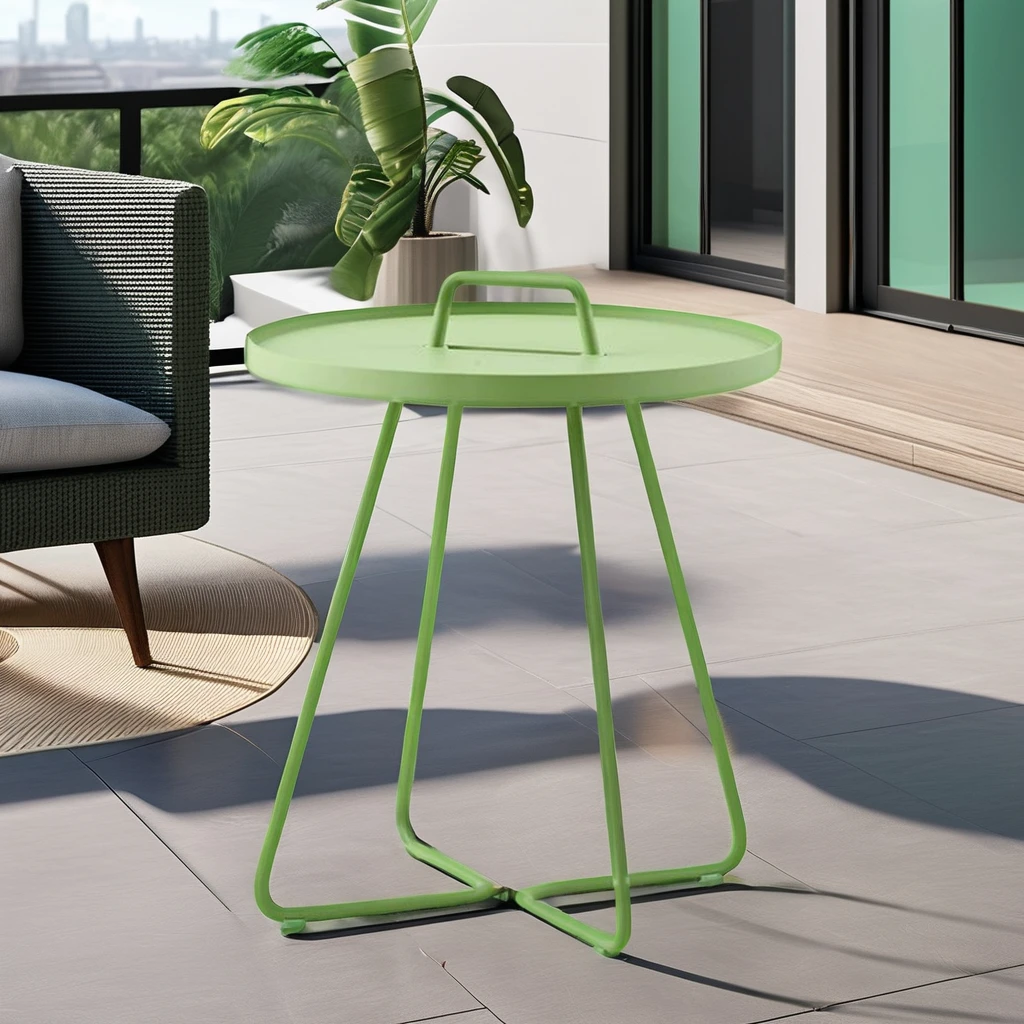 Outdoor birch tree small coffee table balcony courtyard easy to take items placed table outdoor sofa matching side table