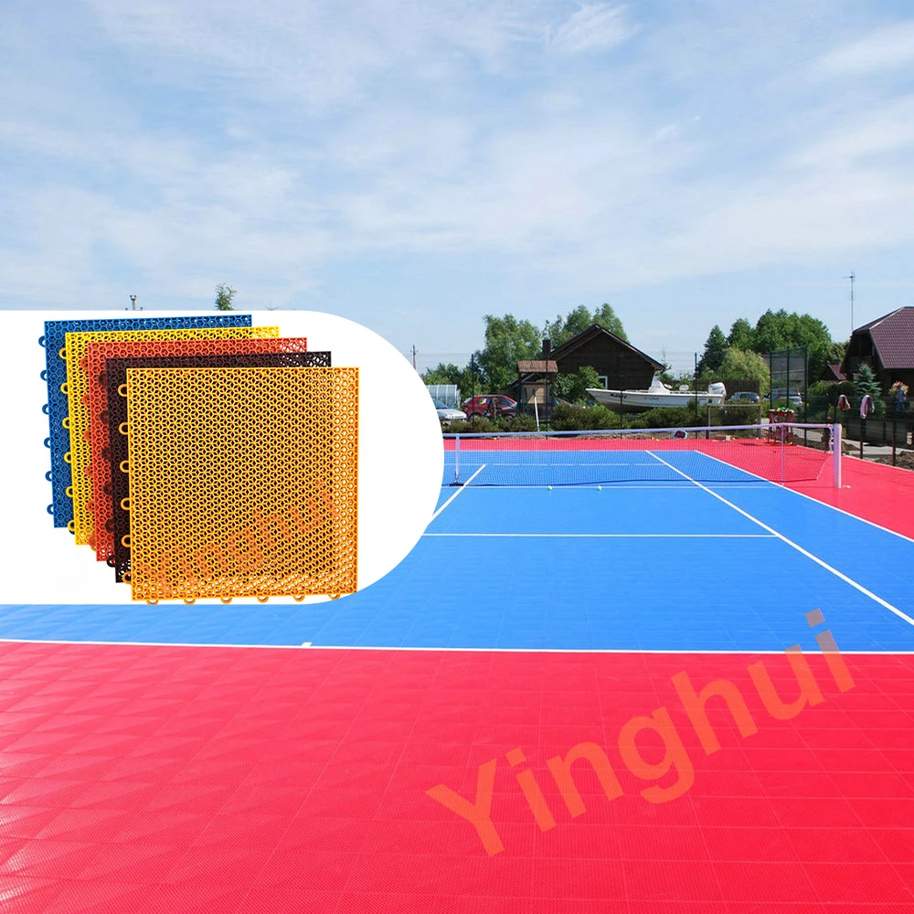 O-01 Easy To Install Plastic Portable Floor Outdoor Basketball Floor Fustal Volleyball Court Flooring For Sale