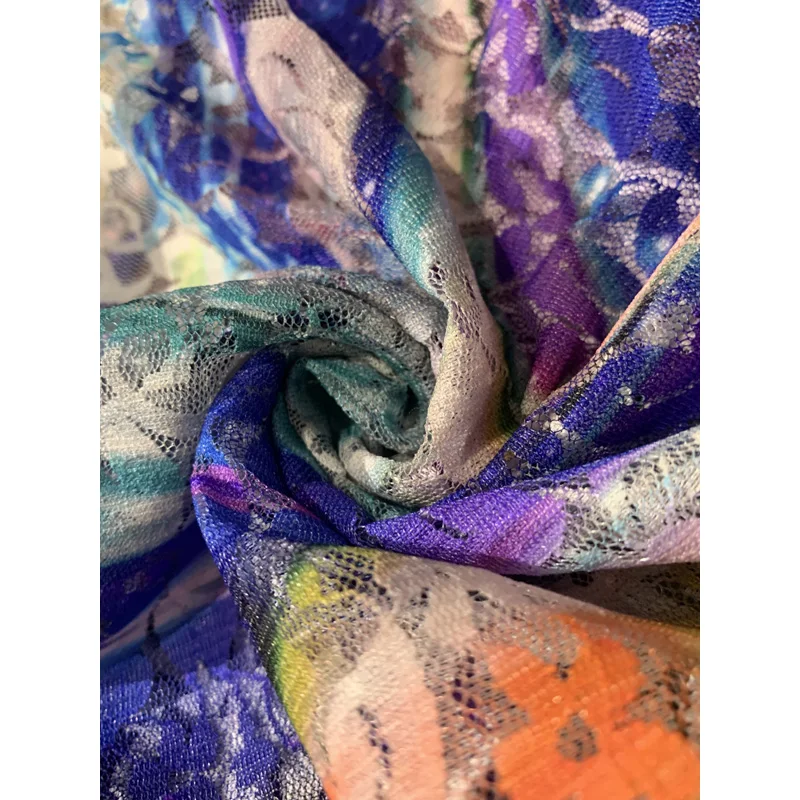 Cheaper price Jacquard mesh digital RACHEL LACE fabric stock wholesale from China supplier fabrics