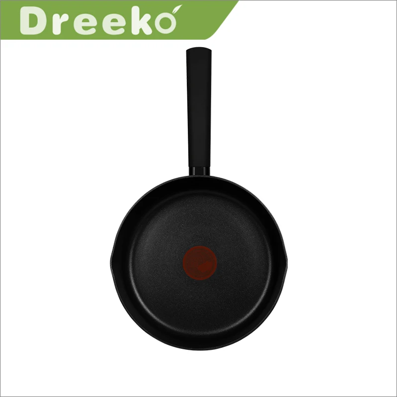 14 pieces new style nonstick aluminum pressed cookware set with red centre thermo signal system