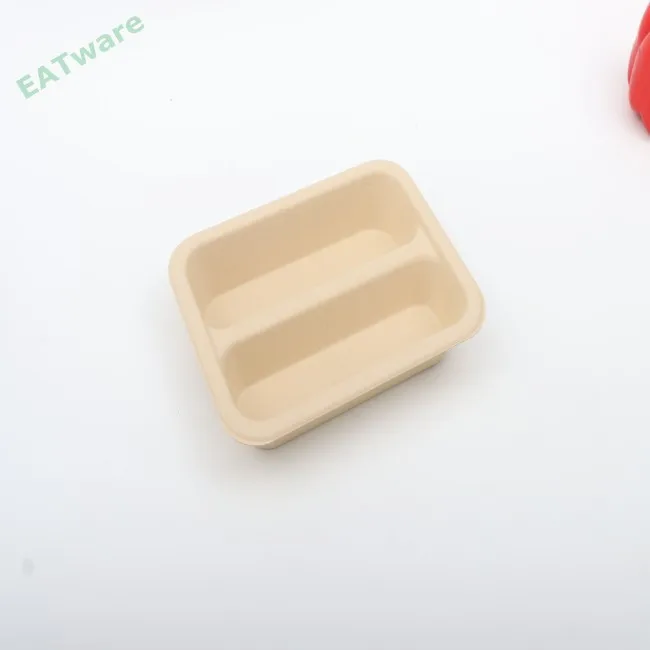 Factory Wholesale Customized Green tray 2 compartment food tray fruit tray