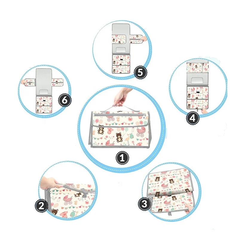 Golden Supplier Diaper Bags Stroller Organizer, Custom Wholesale Price Cartoon Diaper Caddy, Portable Changing Pad Baby