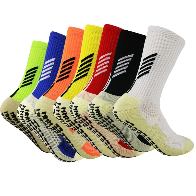 Wholesale  New Design Sport Men Running Anti Slip Tube Trampoline Grip  Socks  Non Slip Football  Socks