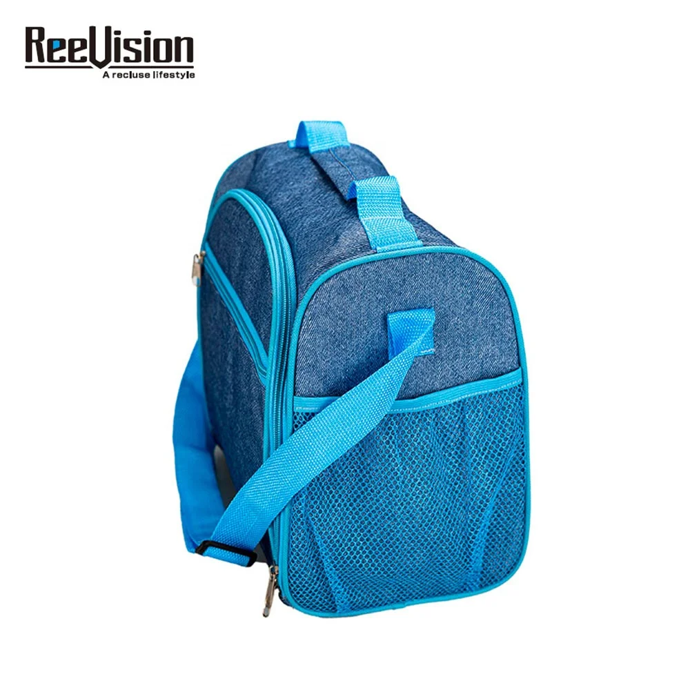 Denim fabrics insulated multicolor thermal bag food picnic camping Cooler Bag Lunch Bag