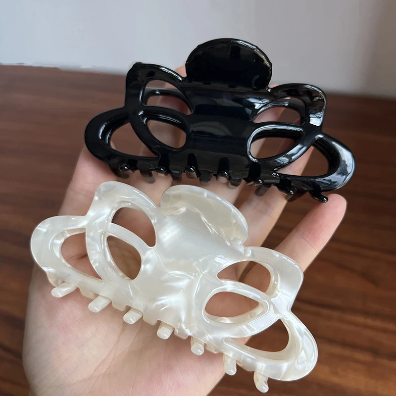 DOWELL wholesale french retro hollow hair accessories acetate large hair claw clips