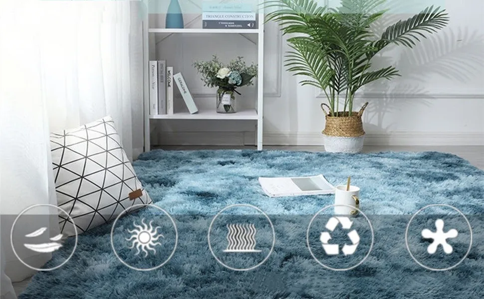 Long Pile Soft Fluffy Carpet Area Rugs Fur For Living Room Pink Shaggy Rug