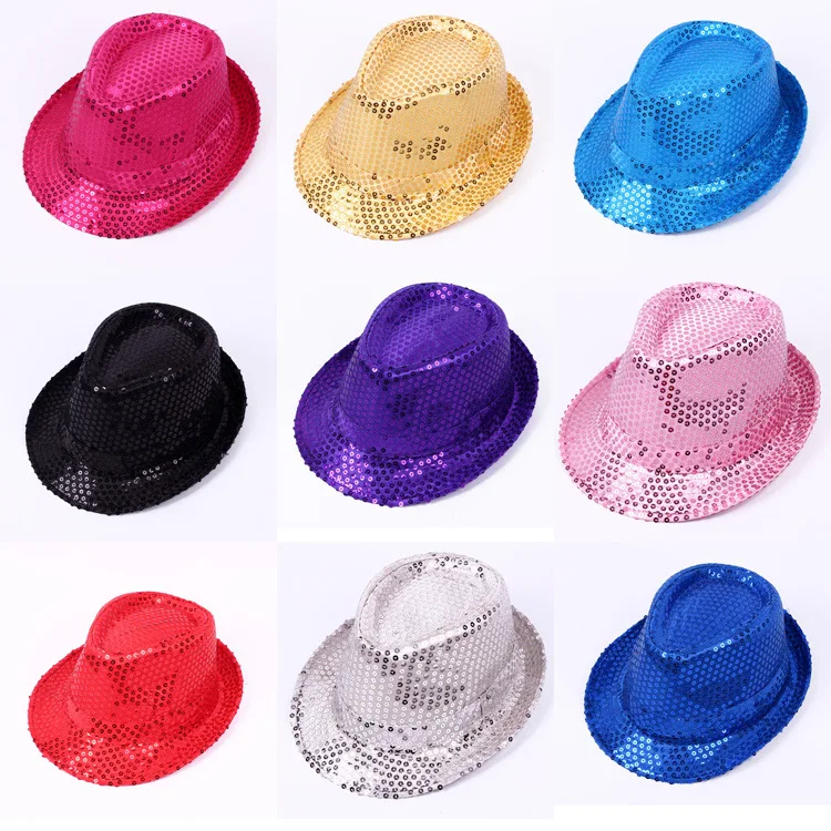 Wholesale Christmas Halloween Light Up Sequin Cowboy Party Hat Flashing Dress Dance Party LED Hat