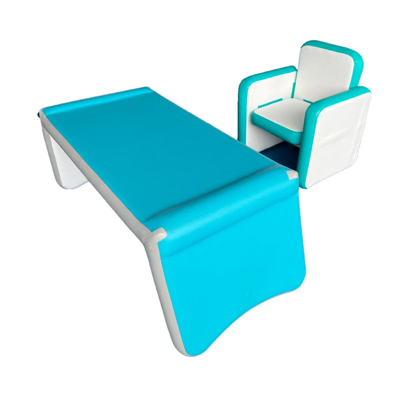 2022  drop stitch material inflatable lounger lazy air sofa seat and table relax chair