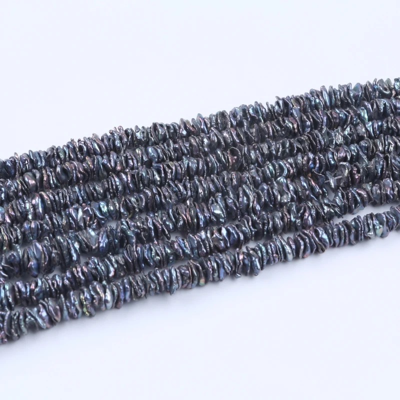 10-13mm peacock color natural freshwater keshi pearl string