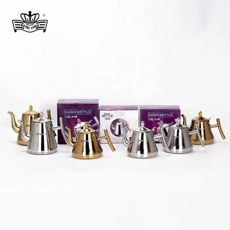 Stainless Steel Tea Kettle 1.0L 1.5L 2.0L Teapot Removable Infuser for Loose Flower Tea Coffee Stovetop Safe Water Kettle