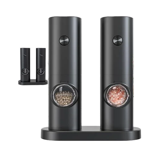 Wholesale Hot sale Electric Automatic 2 in 1 Household LED light Salt and Pepper Grinder Set