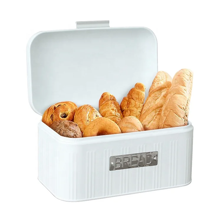 Metal Powder Coating Bread Box For Kitchen Galvanized Kitchen Food Storage Box Large Storage Canister Bread Bin