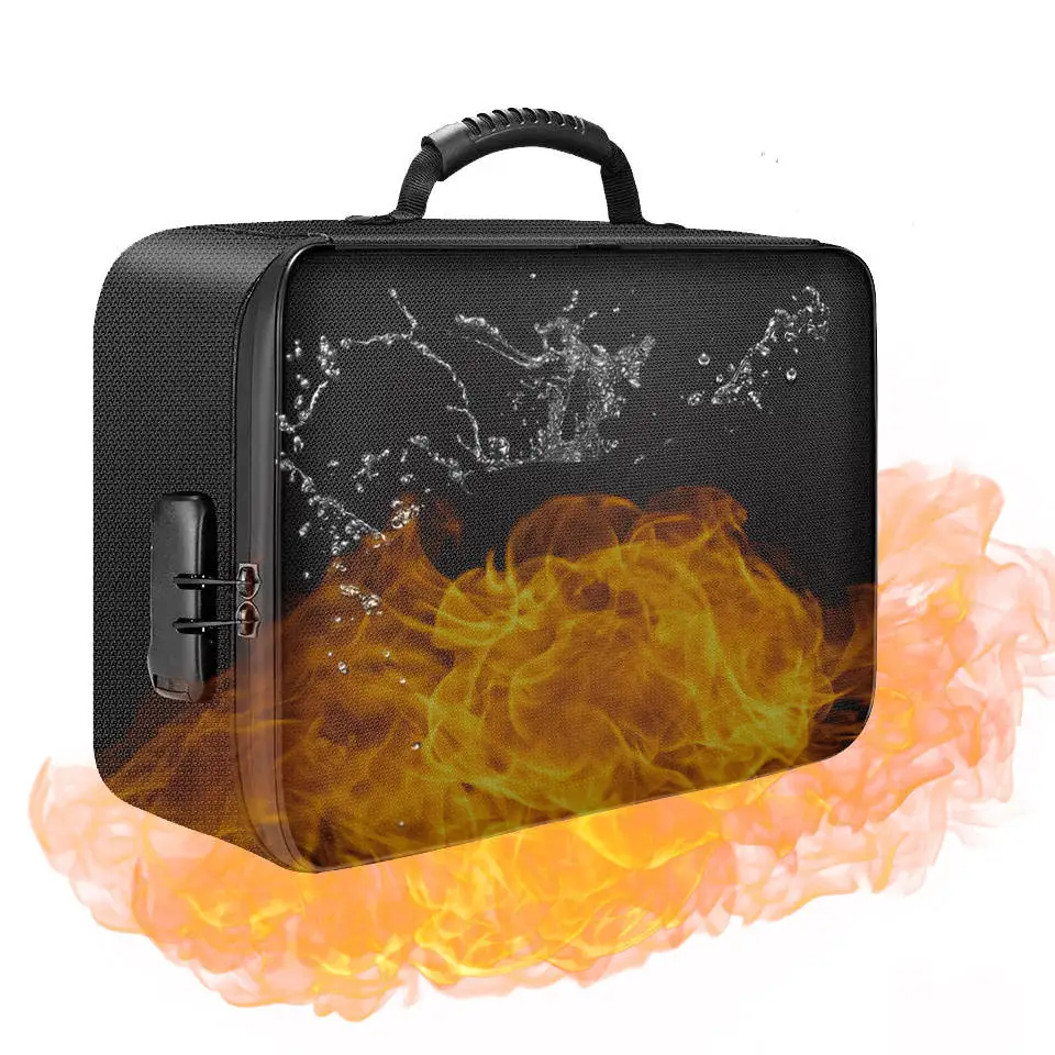 Hot Seller Document Case Safe Fireproof Bag Data Organizer Bag With Coded Lock File Storage Fireproof File Organizer Bag