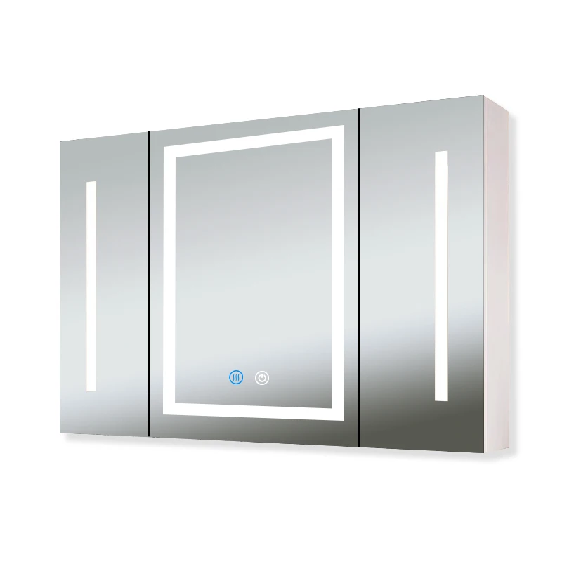 Fullkenlight Luxury Wall Mount Smart Led Bathroom Shower Cabinet Vanity Modern Style Bathroom Cabinets for Sale Rectangle CN;GUA