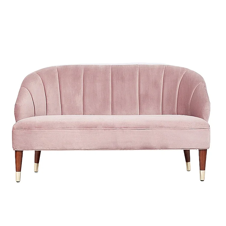 Wholesale modern style high quality velvet  wedding pink velvet sofa fabric love seats (62486704849)