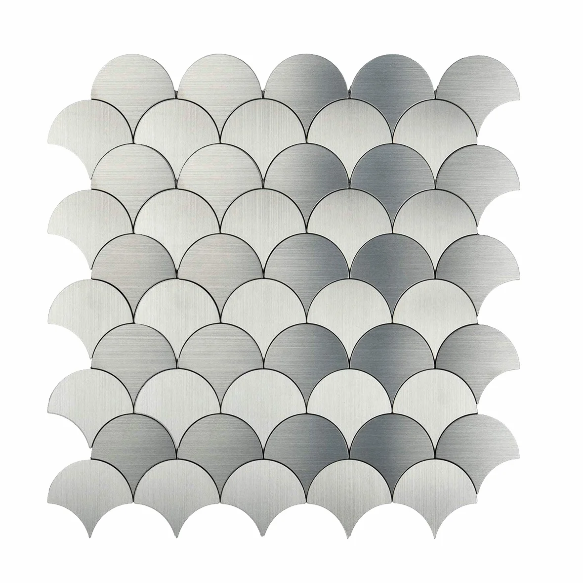 Brush Silver Umbrella Peel and Stick On Metal Steel Backsplashes Aluminum Self Adhesive Wall Sticker For Kitchen Home Decor