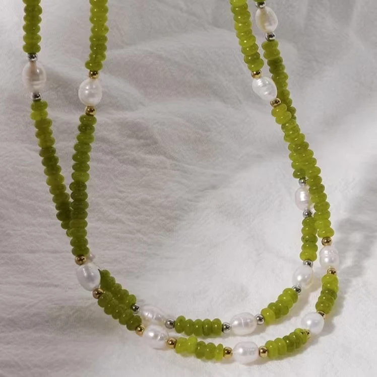 2024 New Trend Exquisite Daily Green Pendant Necklace Light Luxury Simple Pendant Necklace