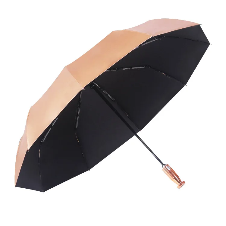 parapluie umbrella automatic 3 folding Iron handle windproof umbrellas with logo prints custom made