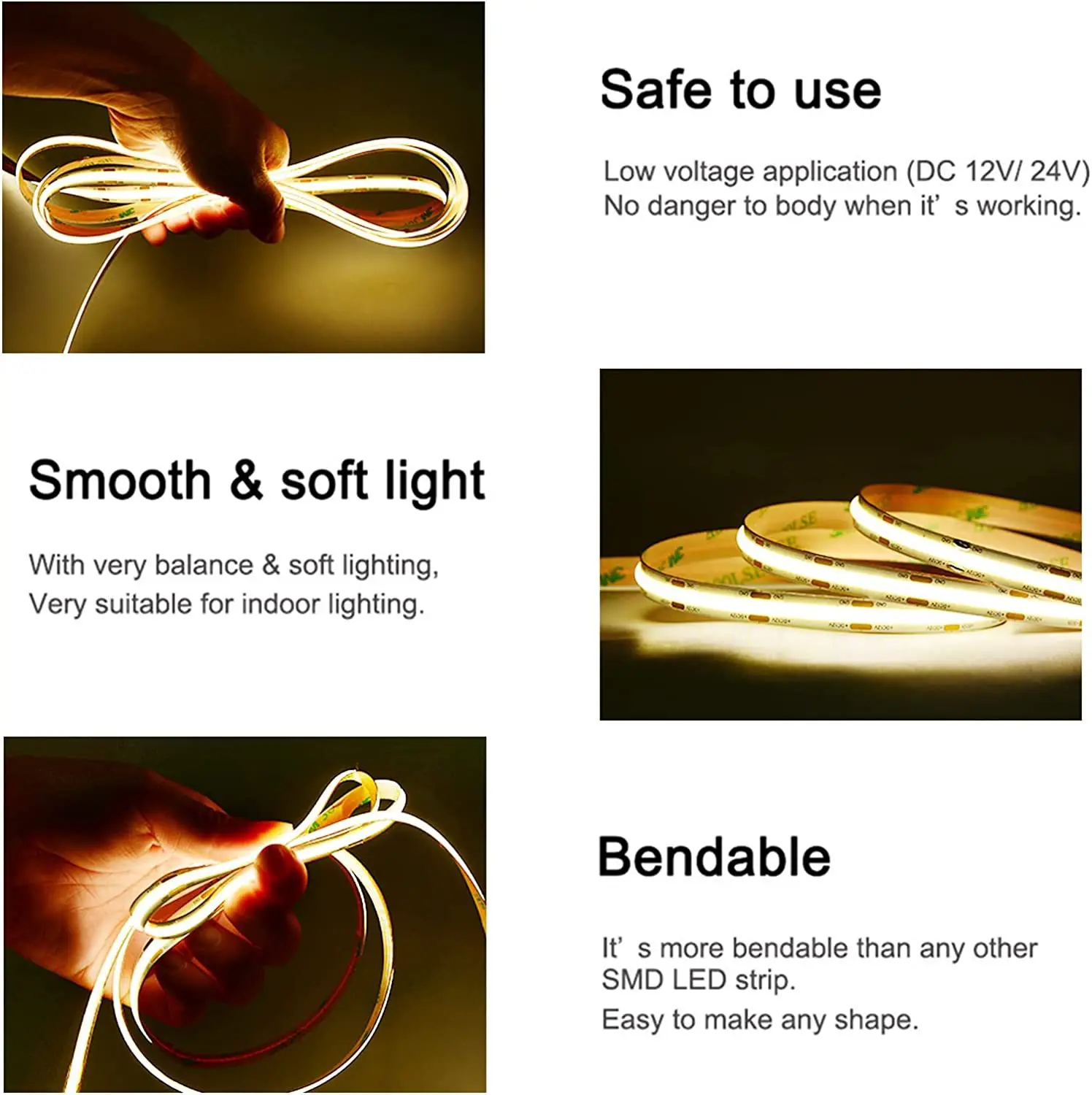 3mm Ultra Thin Fob Cob Led Strip Light 12v 2700k 3000k 5mm Slim Led Cob Strip 5mm Pcb Thin Cob Led Strip Light Streifen