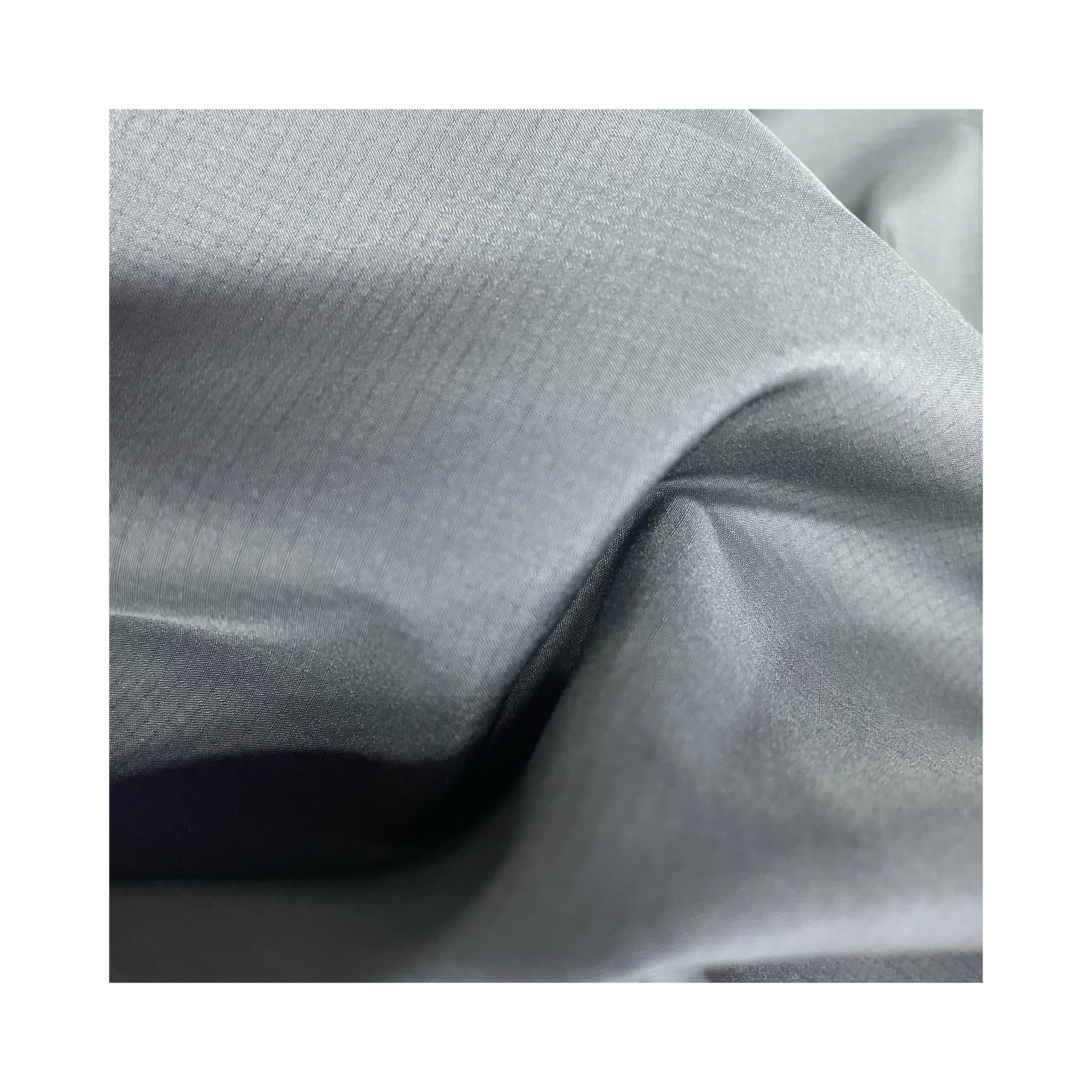 50D Poly DTY Double Line 0.2cm*0.2cm Ripstop Plain Woven Fabric for Wind Coat Shell and Lining Soft Light Water Proof