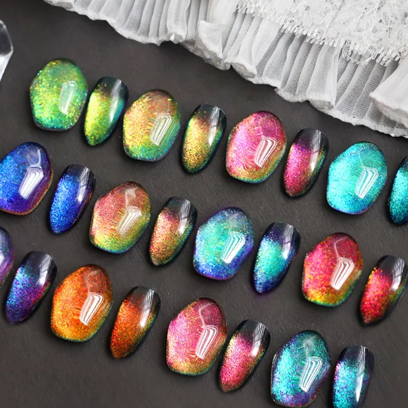 9D Cat Eye Gel Nail Polish Chameleon Wholesale Private Label 8g Magnetic Gel Auroras Snowlight Cat Eye Gel For Nail Design