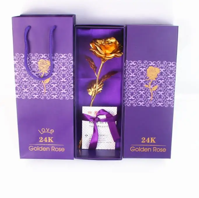 Wholesale 24K golden rose Valentines Day Golden Rose