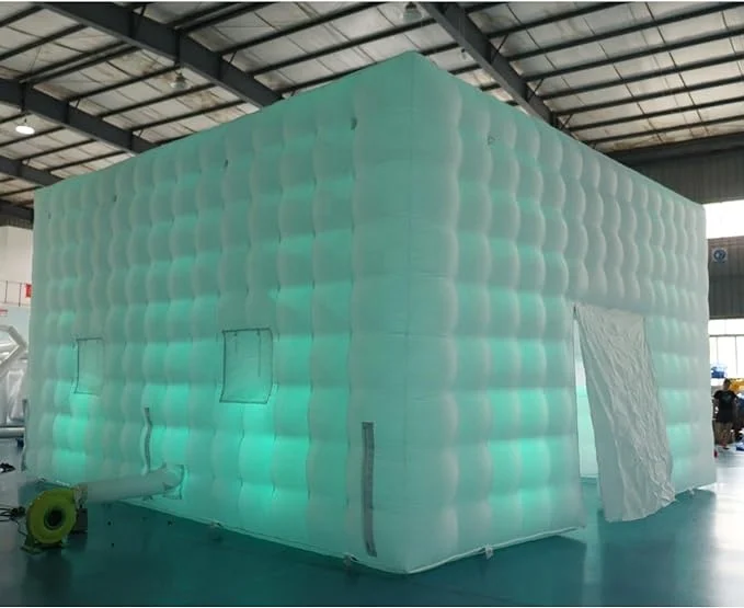 Large Cube Wedding Party Led Light Inflatable Tent Event Photo Booth White Giant Inflatable Cube Marquee Tent