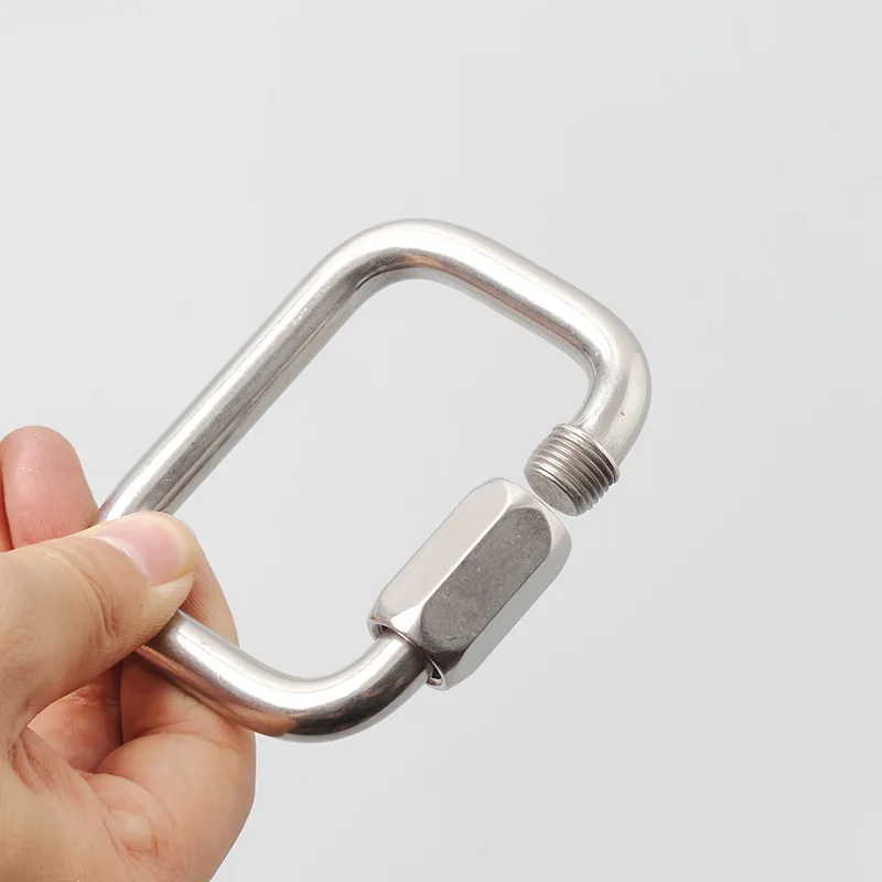 Stainless Steel 316 304 Square Quick Link Locking Carabiner Hanging Hook Buckle for Paraglider Delta Wing