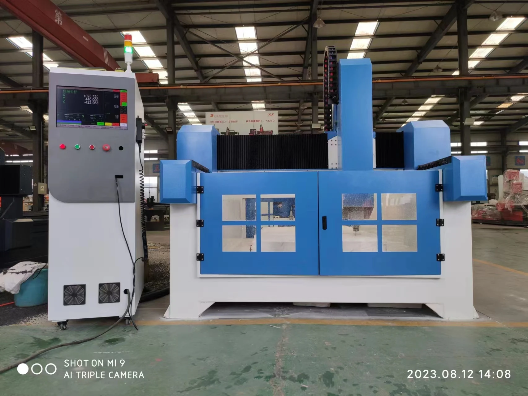 Double heads 5.5kw spindle and saw carving cutting 5 axis stone cnc router 1325 for stone