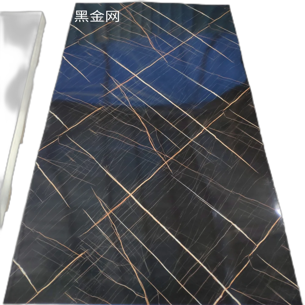 PET high gloss marble patterned background wall protection board decorative panel