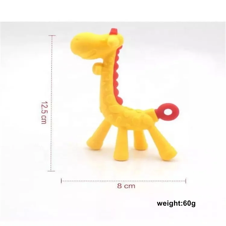 Custom Soft Animal Sika Deer baby teether Silicone funny Baby Teether