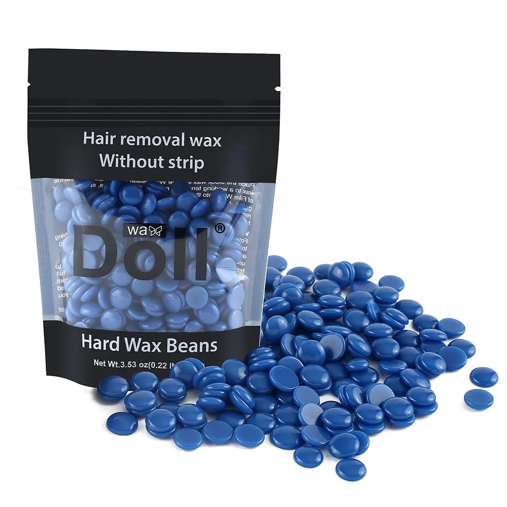 100g Salon waxing Strip-free Hair Removal Liposoluble hard Wax beads  azulene Depilatory Hard Wax Beans for legs