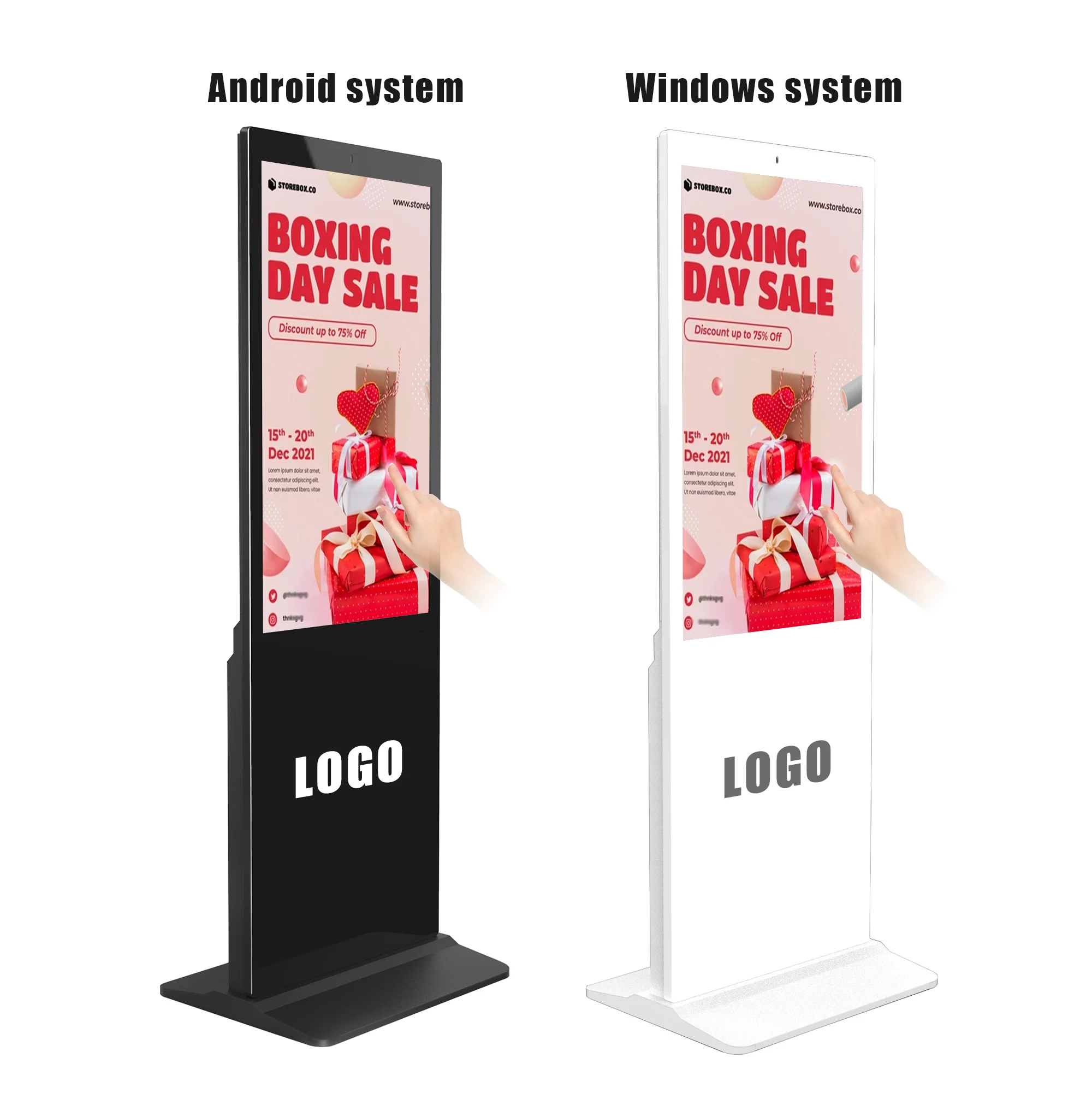43-дюймовый IPS цифровой вывески киоск 500 nits Win10 Android рекламная Презентация ЖК-дисплей с сенсорным экраном