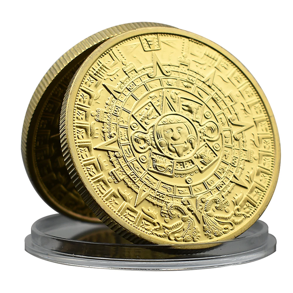Pyramid of Mayan Gold Coin The Prophecy of Calender Dec 21.2012 Challenge Coin