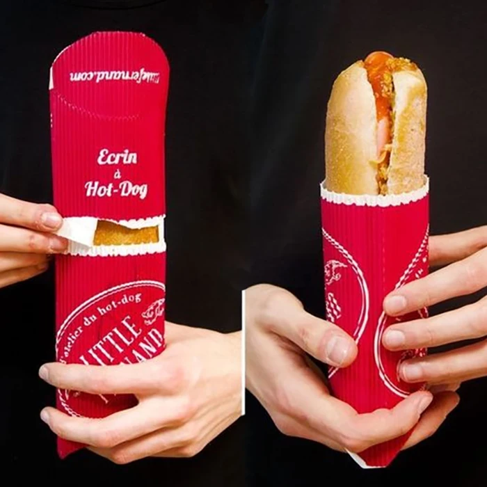 Custom Eco Cardboard Pastry Takeaway Pillow Shaped Chicken Roll Shawarma Box Hotdog Burrito Wrap Tacos Paper Box Food Packaging