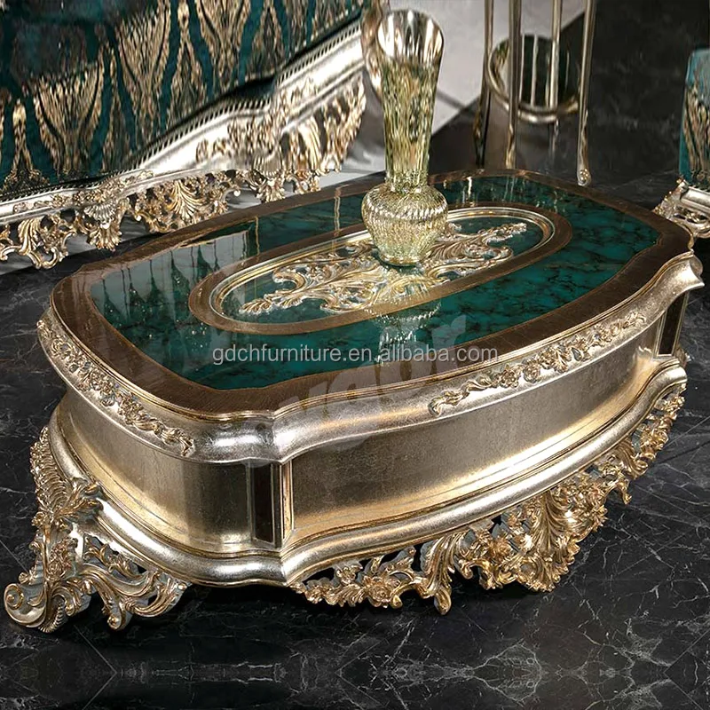 Royal European Sofa Vintage Classic Living Room Furniture  Luxury Classic Solid Wood Carved Fabric Sofa sets