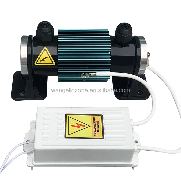 Double air cooling 3g portable water treatment quartz tube ozone generator kit with adjustable power supply