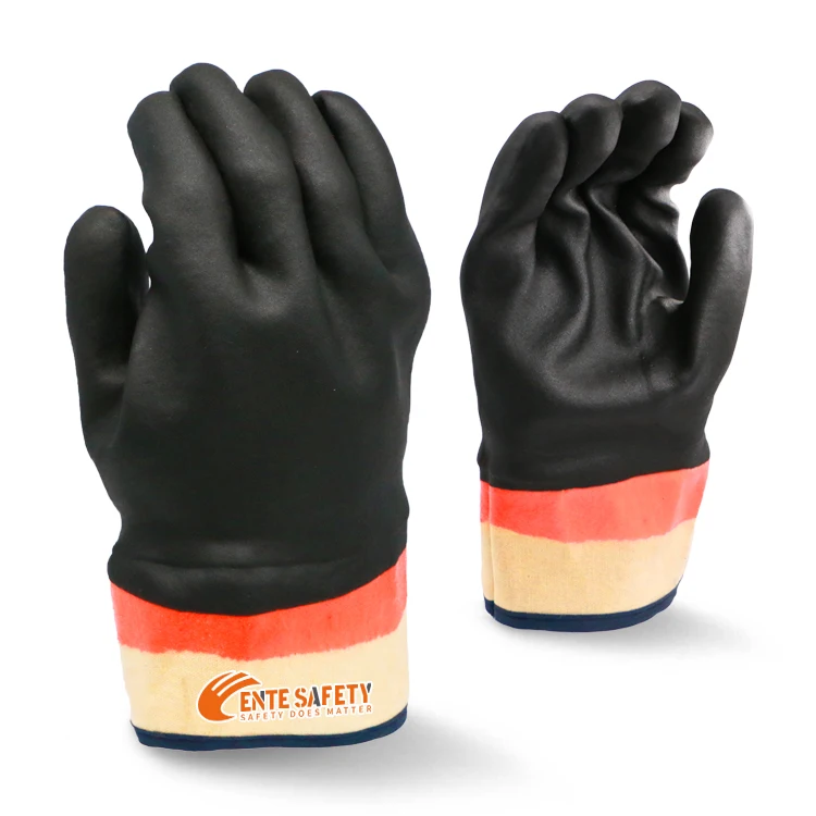 ENTE SAFETY  PVC Dipped Work Waterproof Gloves  Industrial Towel Cloth  Heavy Duty Guantes De Industrial