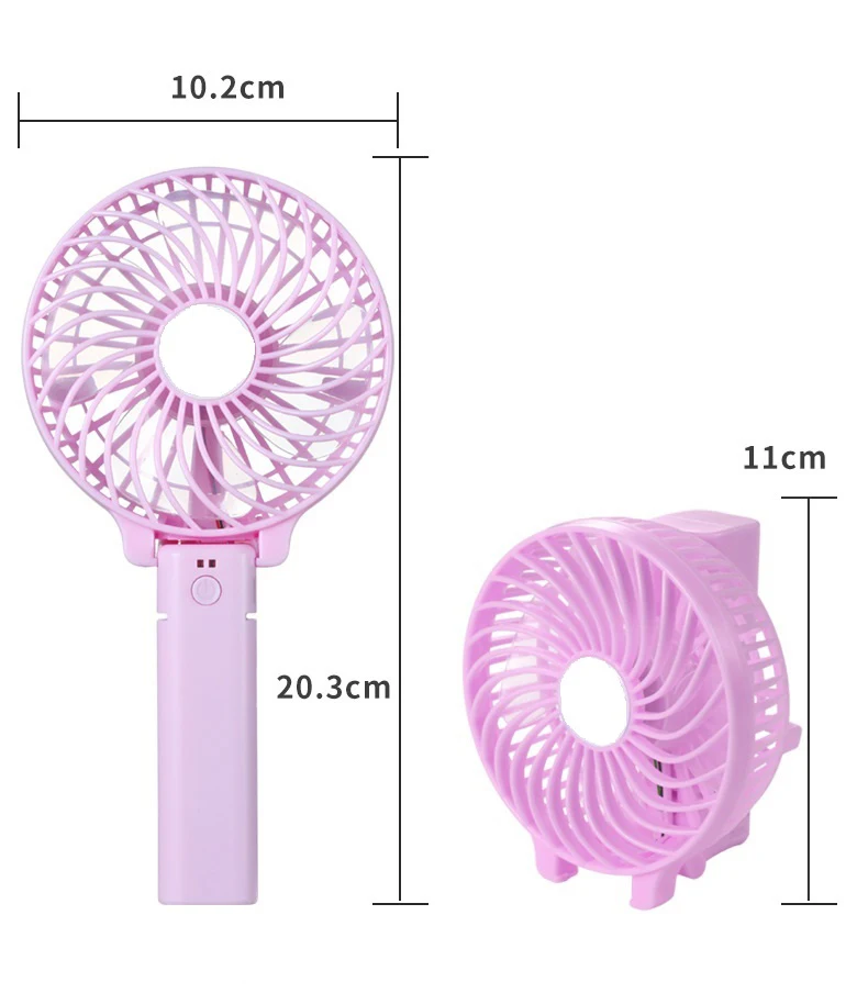 Small Held Cooling Rechargeable Table Handle Electric Stand Desk USB Handheld Portable Mini Fans with Led Light
