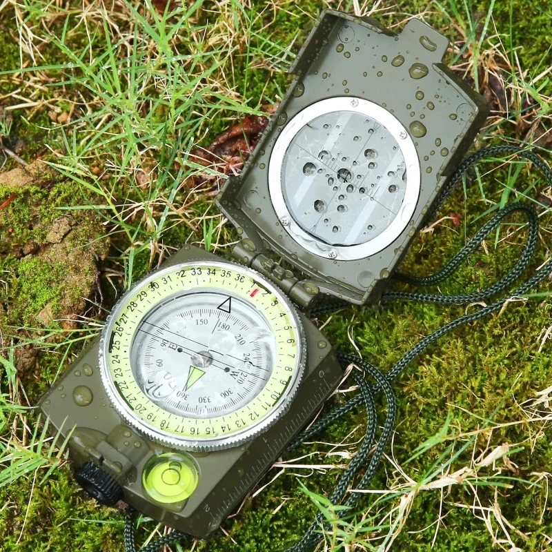 Outdoor vintage mirror geological precision tactical travel plotting survey clinometer compass