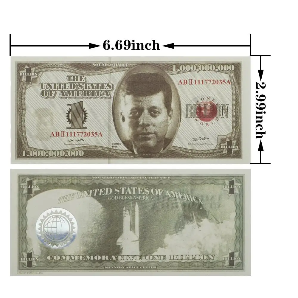 US Kennedy 1 Billion Dollars Paper Money Space Center Commemorative Banknote Collection Business Gifts